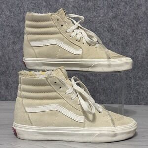 Vans Sk8-Hi Suede Sherpa Lined Sneakers Women's Size 7 Cream High Tops